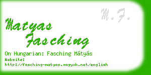matyas fasching business card