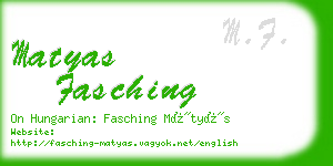 matyas fasching business card